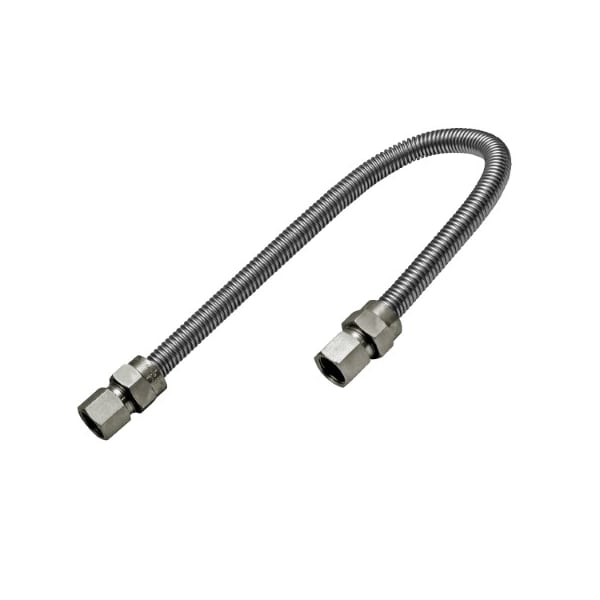 Flextron Gas Line Hose 5/8'' O.D. x 30'' Length with 1/2" FIP Fittings, Stainless Steel Flexible Connector FTGC-SS12-30B - main